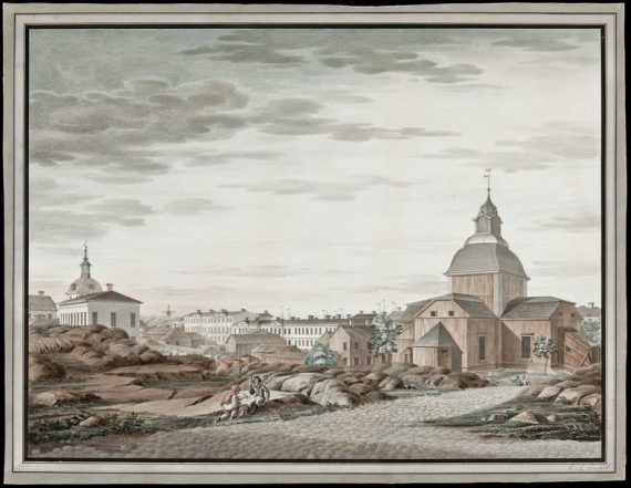 Suurtori (nyk. Senaatintori) Carl Ludvig Engelin maalauksessa vuonna 1816.